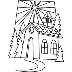 Dessin à colorier: Église (Bâtiments et Architecture) #64162 - Coloriages à Imprimer Gratuits