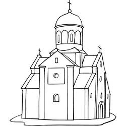 Dessin à colorier: Église (Bâtiments et Architecture) #64167 - Coloriages à Imprimer Gratuits