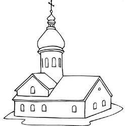 Dessin à colorier: Église (Bâtiments et Architecture) #64185 - Coloriages à Imprimer Gratuits