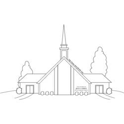 Dessin à colorier: Église (Bâtiments et Architecture) #64186 - Coloriages à Imprimer Gratuits