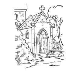Dessin à colorier: Église (Bâtiments et Architecture) #64206 - Coloriages à Imprimer Gratuits