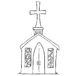 Dessin à colorier: Église (Bâtiments et Architecture) #64214 - Coloriages à Imprimer Gratuits