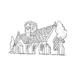 Dessin à colorier: Église (Bâtiments et Architecture) #64230 - Coloriages à Imprimer Gratuits