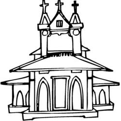 Dessin à colorier: Église (Bâtiments et Architecture) #64232 - Coloriages à Imprimer Gratuits