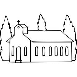 Dessin à colorier: Église (Bâtiments et Architecture) #64259 - Coloriages à Imprimer Gratuits