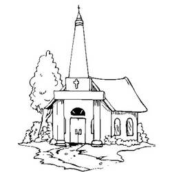 Dessin à colorier: Église (Bâtiments et Architecture) #64265 - Coloriages à Imprimer Gratuits