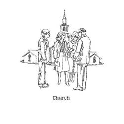 Dessin à colorier: Église (Bâtiments et Architecture) #64296 - Coloriages à Imprimer Gratuits