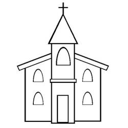Dessin à colorier: Église (Bâtiments et Architecture) #64314 - Coloriages à Imprimer Gratuits
