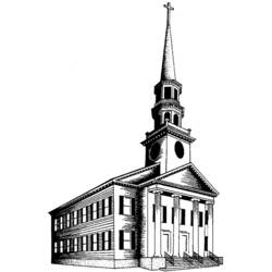 Dessin à colorier: Église (Bâtiments et Architecture) #64341 - Coloriages à Imprimer Gratuits