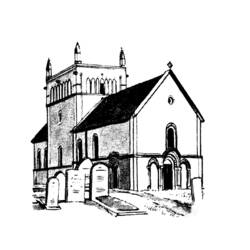 Dessin à colorier: Église (Bâtiments et Architecture) #64372 - Coloriages à Imprimer Gratuits