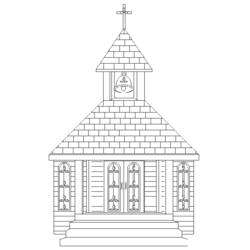 Dessin à colorier: Église (Bâtiments et Architecture) #64373 - Coloriages à Imprimer Gratuits