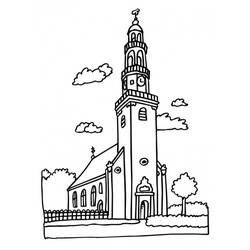 Dessin à colorier: Église (Bâtiments et Architecture) #64389 - Coloriages à Imprimer Gratuits