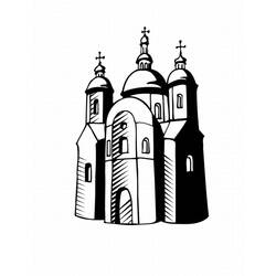Dessin à colorier: Église (Bâtiments et Architecture) #64417 - Coloriages à Imprimer Gratuits