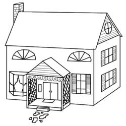 Dessin à colorier: Maison (Bâtiments et Architecture) #64657 - Coloriages à Imprimer Gratuits