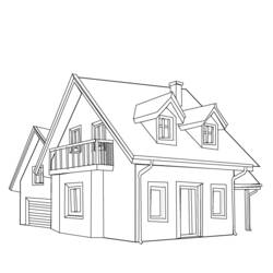 Dessin à colorier: Maison (Bâtiments et Architecture) #64695 - Coloriages à Imprimer Gratuits