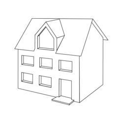 Dessin à colorier: Maison (Bâtiments et Architecture) #64747 - Coloriages à Imprimer Gratuits
