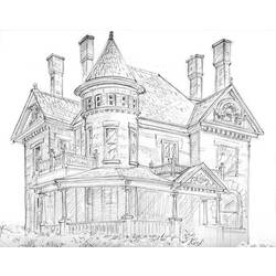 Dessin à colorier: Maison (Bâtiments et Architecture) #66580 - Coloriages à Imprimer Gratuits