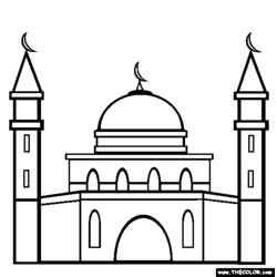 Dessin à colorier: Mosquée (Bâtiments et Architecture) #64510 - Coloriages à Imprimer Gratuits