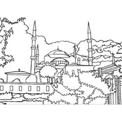 Dessin à colorier: Mosquée (Bâtiments et Architecture) #64520 - Coloriages à Imprimer Gratuits