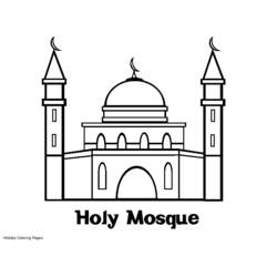 Dessin à colorier: Mosquée (Bâtiments et Architecture) #64541 - Coloriages à Imprimer Gratuits