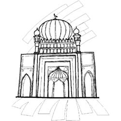 Dessin à colorier: Mosquée (Bâtiments et Architecture) #64556 - Coloriages à Imprimer Gratuits
