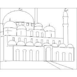 Dessin à colorier: Mosquée (Bâtiments et Architecture) #64570 - Coloriages à Imprimer Gratuits