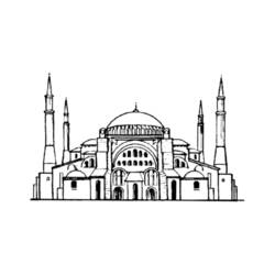 Dessin à colorier: Mosquée (Bâtiments et Architecture) #64582 - Coloriages à Imprimer Gratuits