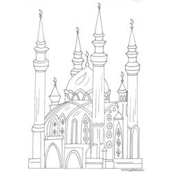 Dessin à colorier: Mosquée (Bâtiments et Architecture) #64593 - Coloriages à Imprimer Gratuits