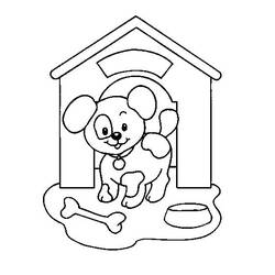 Dessin à colorier: Niche à chien (Bâtiments et Architecture) #62334 - Coloriages à Imprimer Gratuits