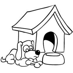 Dessin à colorier: Niche à chien (Bâtiments et Architecture) #62342 - Coloriages à Imprimer Gratuits