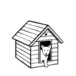 Dessin à colorier: Niche à chien (Bâtiments et Architecture) #62343 - Coloriages à Imprimer Gratuits