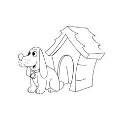 Dessin à colorier: Niche à chien (Bâtiments et Architecture) #62344 - Coloriages à Imprimer Gratuits
