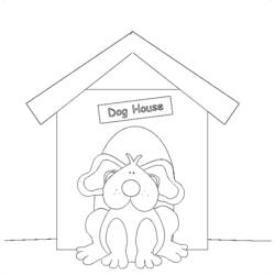 Dessin à colorier: Niche à chien (Bâtiments et Architecture) #62348 - Coloriages à Imprimer Gratuits