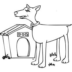 Dessin à colorier: Niche à chien (Bâtiments et Architecture) #62382 - Coloriages à Imprimer Gratuits
