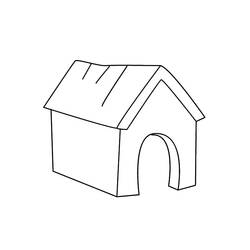 Dessin à colorier: Niche à chien (Bâtiments et Architecture) #62394 - Coloriages à Imprimer Gratuits
