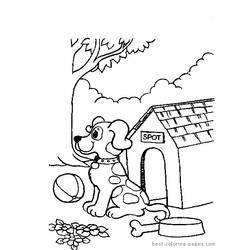 Dessin à colorier: Niche à chien (Bâtiments et Architecture) #62423 - Coloriages à Imprimer Gratuits