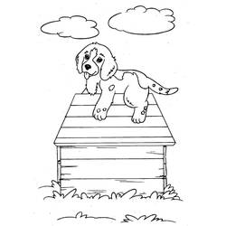 Dessin à colorier: Niche à chien (Bâtiments et Architecture) #62424 - Coloriages à Imprimer Gratuits