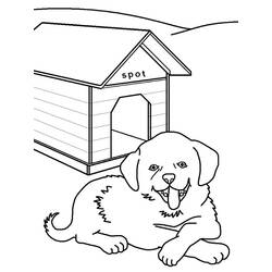Dessin à colorier: Niche à chien (Bâtiments et Architecture) #62450 - Coloriages à Imprimer Gratuits