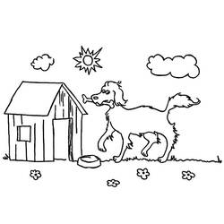 Dessin à colorier: Niche à chien (Bâtiments et Architecture) #62483 - Coloriages à Imprimer Gratuits