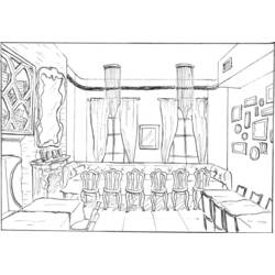 Dessin à colorier: Salle à manger (Bâtiments et Architecture) #66289 - Coloriages à Imprimer Gratuits