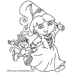 Dessin à colorier: Dora l'Exploratrice (Dessins Animés) #29755 - Coloriages à Imprimer Gratuits
