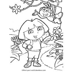 Dessin à colorier: Dora l'Exploratrice (Dessins Animés) #29806 - Coloriages à Imprimer Gratuits