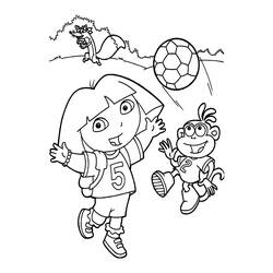 Dessin à colorier: Dora l'Exploratrice (Dessins Animés) #29825 - Coloriages à Imprimer Gratuits