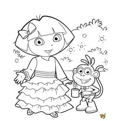 Dessin à colorier: Dora l'Exploratrice (Dessins Animés) #29827 - Coloriages à Imprimer Gratuits