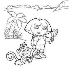 Dessin à colorier: Dora l'Exploratrice (Dessins Animés) #29833 - Coloriages à Imprimer Gratuits