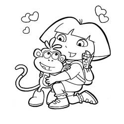 Dessin à colorier: Dora l'Exploratrice (Dessins Animés) #29996 - Coloriages à Imprimer Gratuits