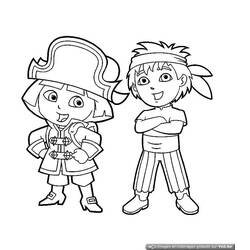 Dessin à colorier: Dora l'Exploratrice (Dessins Animés) #30053 - Coloriages à Imprimer Gratuits