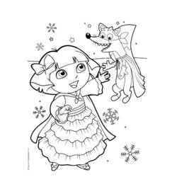 Dessin à colorier: Dora l'Exploratrice (Dessins Animés) #30075 - Coloriages à Imprimer Gratuits