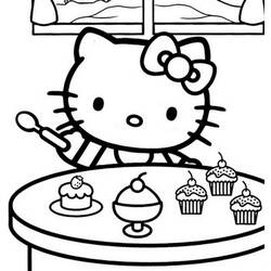 Dessin à colorier: Hello Kitty (Dessins Animés) #36925 - Coloriages à Imprimer Gratuits