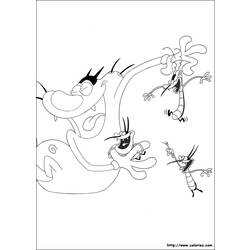 Dessin à colorier: Oggy et les Caffards (Dessins Animés) #37865 - Coloriages à Imprimer Gratuits